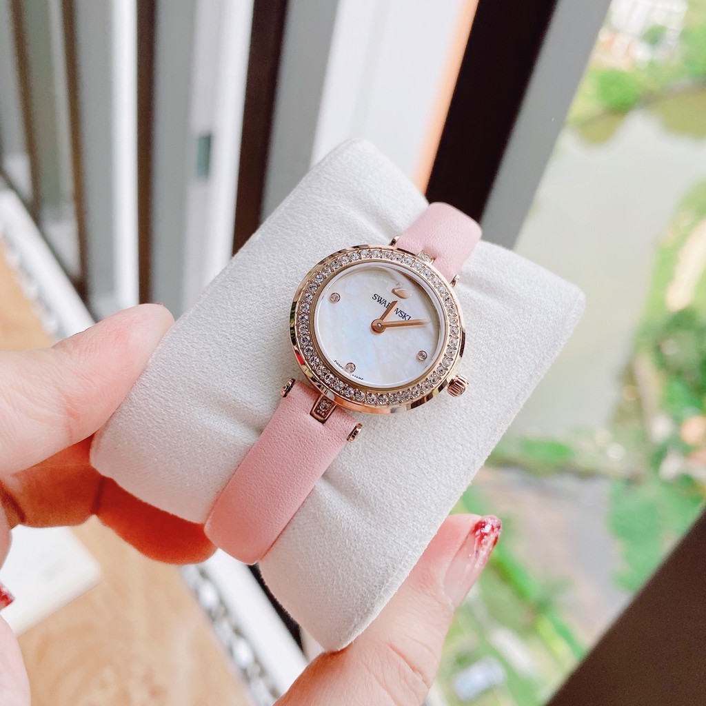 Đồng hồ nữ chính hãng Swarovski Aila Dressy Mini 5376648 - Máy Quartz pin - Kính cứng - Dây da hồng