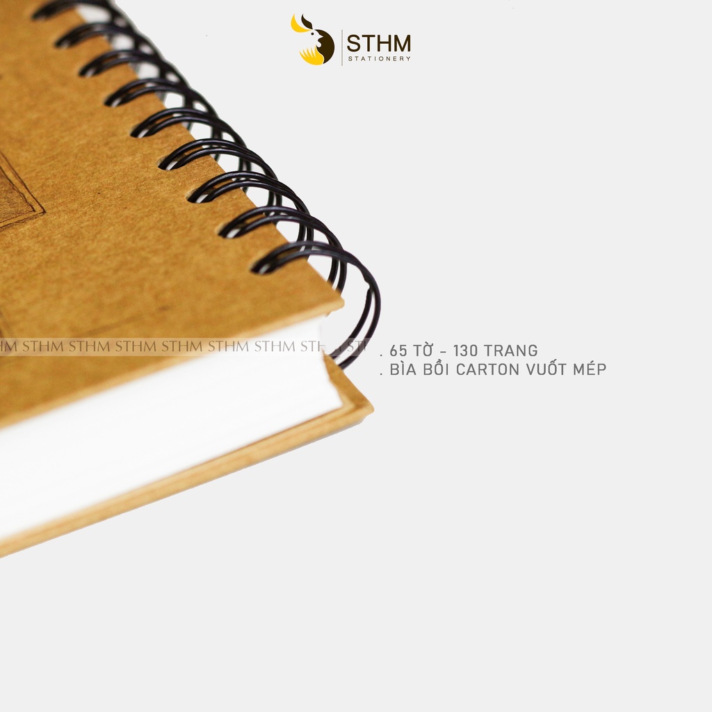 Bí sketchbook - 65 tờ kem 190gsm - Bìa bồi carton - STHM stationery