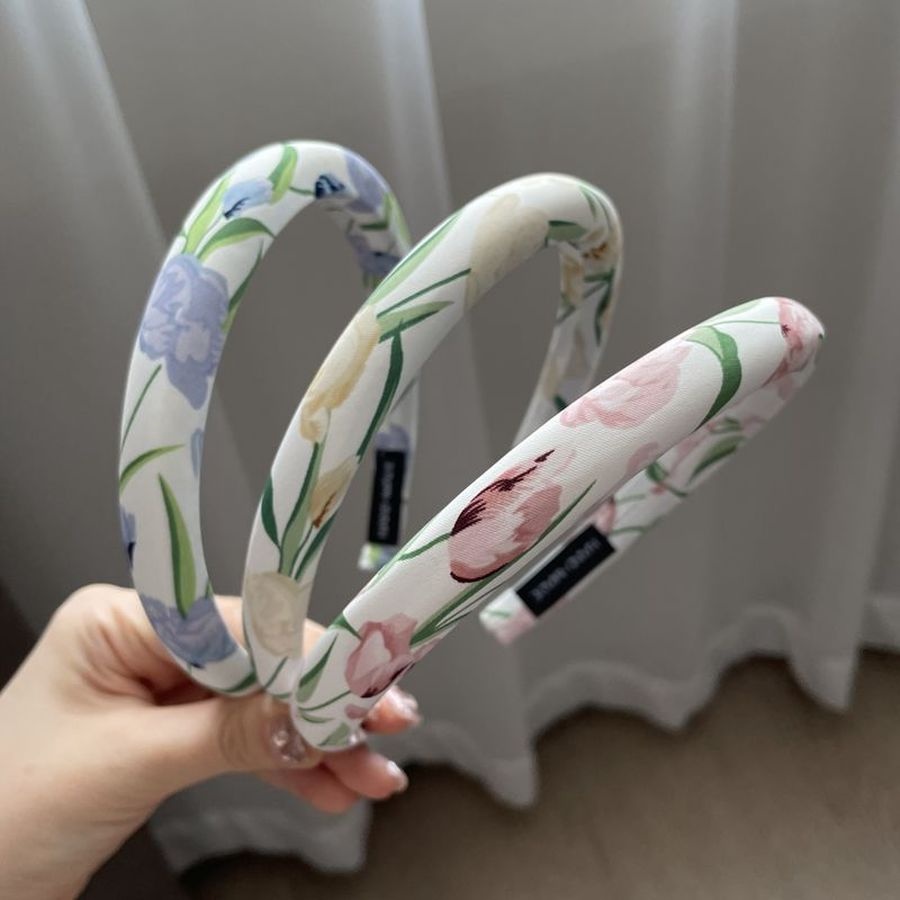 Băng Đô Cài Tóc Bằng Xốp Mỏng Hình Hoa Tulip Đơn Giản Phong Cách Hàn Quốc Cho Nữ