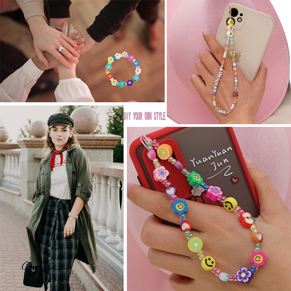 Set 100 hạt cườm hình bông hoa hướng dương màu sắc làm dây đeo mắt kính/ dây chuyền / vòng tay thủ công DIY đẹp mắt