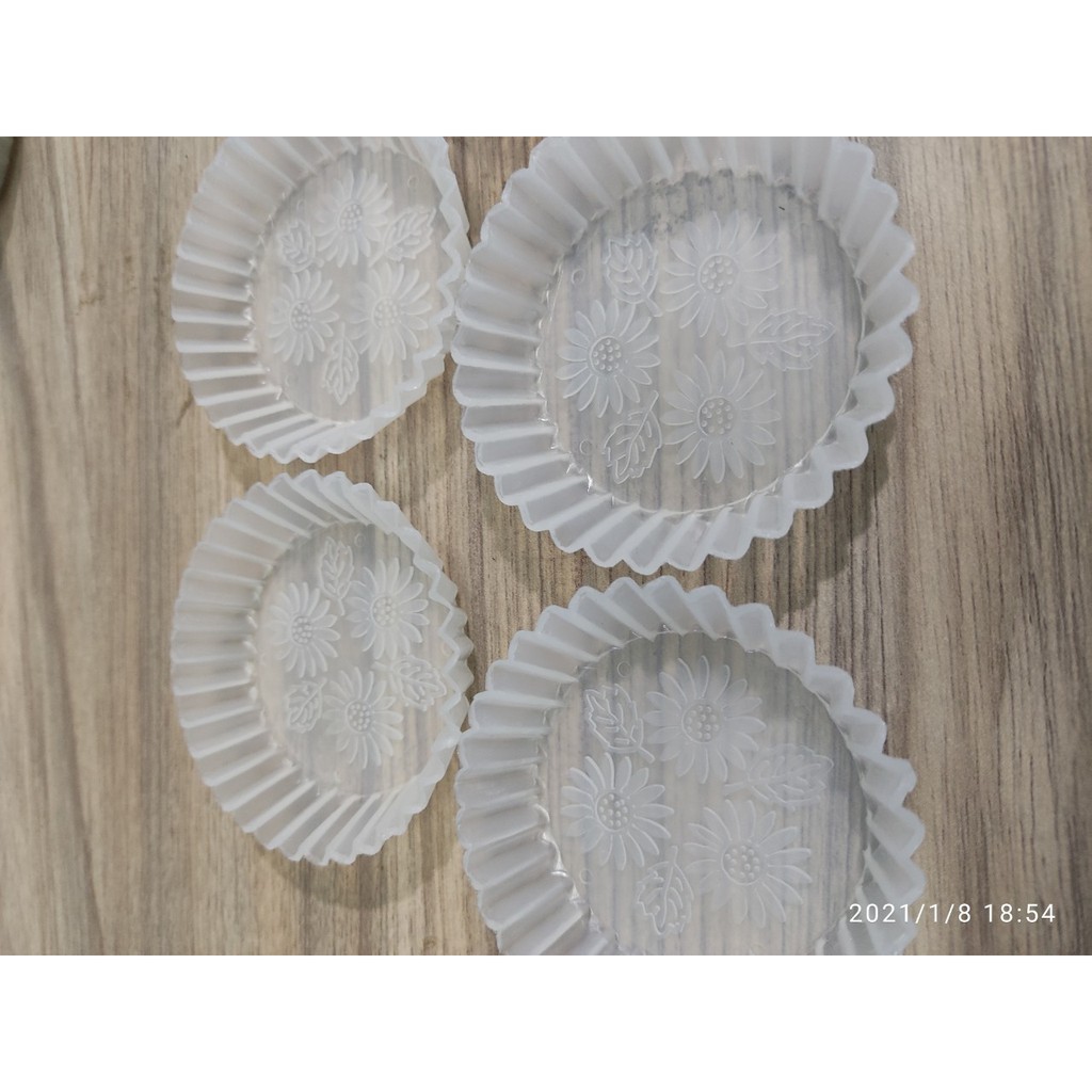 BỘ 20 KHUÔN NHỰA LÀM RAU CÂU BÁNH BÒ HÌNH 3 HOA CÚC 7 CM