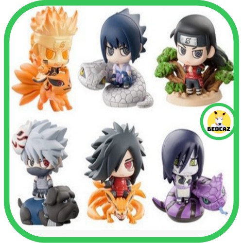 [Full Box Tặng Hộp Bảo Vệ] Combo Mô Hình chibi Naruto Sasuke Kakashi Madara Orochimaru Hashirama