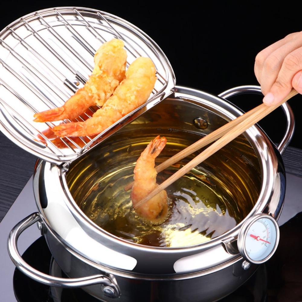Nồi Chiên Bằng Thép Không Gỉ 304 20 / 24CM Phong Cách Nhật Bản