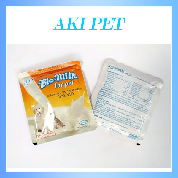 SỮA CHO PET THÚ CƯNG CHÓ MÈO BIO MILK GÓI 100G Bổ sung chất dinh dưỡng