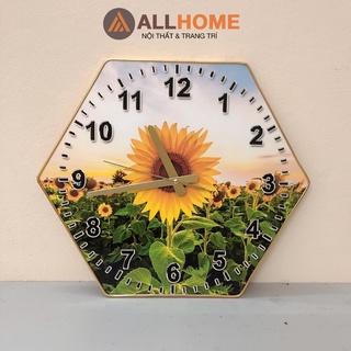 Đồng Hồ Decor Treo Tường Hình Lục Giác AllHome Trang Trí Nhà Cửa Kiểu Dáng Trẻ Chung Vintage Không Cần Khoan Tường