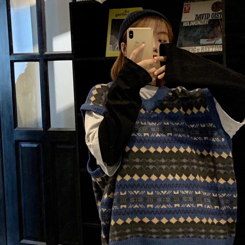 Áo len gile họa tiết thổ cẩm nam nữ unisex giá rẻ ulzzang