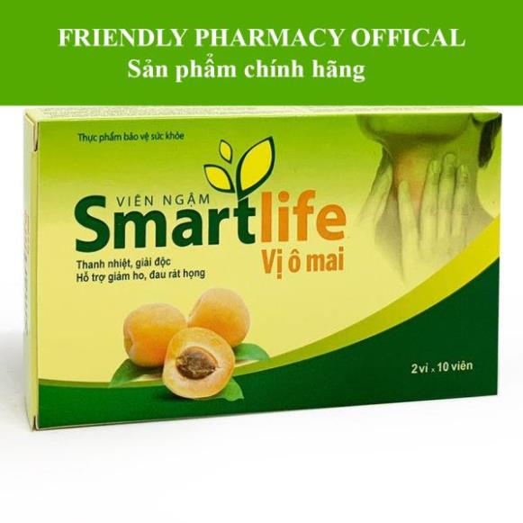 Viên ngậm Smartlife vị ô mai – Hỗ trợ giảm ho (Hộp 20 viên)