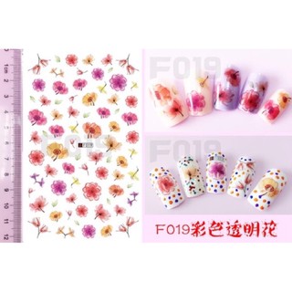 sticker hoa 3D dán móng các loại hoa