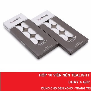 [CHÁY 4H] Hộp 10 Viên Nến Tealight dùng cho đèn xông tinh dầu, trang trí tiệc