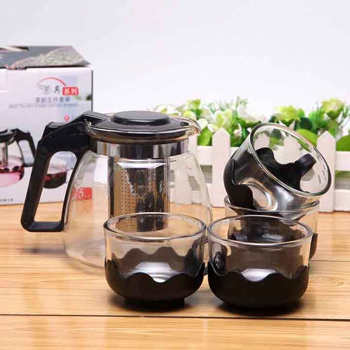 Bình lọc trà TẶNG 4 ly thủy tinh cao cấp