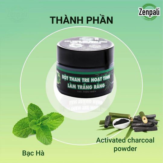 Zenpali - Bột than tre hoạt tính cao cấp làm trắng răng