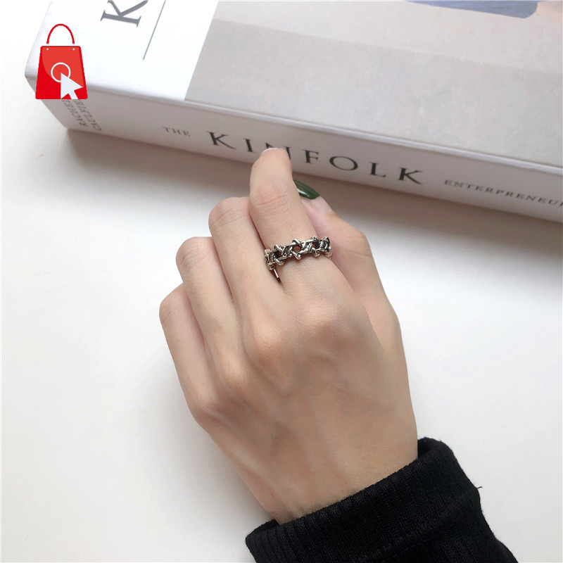 Nhẫn đeo ngón tay thiết kế dạng ngôi sao năm cánh phong cách retro thời trang JP1