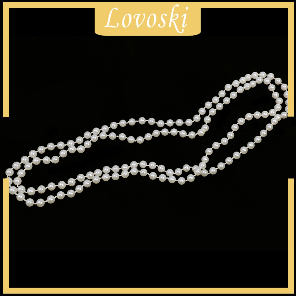 [Lovoski] Vòng Cổ Ngọc Trai Trắng Dài Có Nắp Đậy Dùng Hóa Trang Tiệc Tùng
