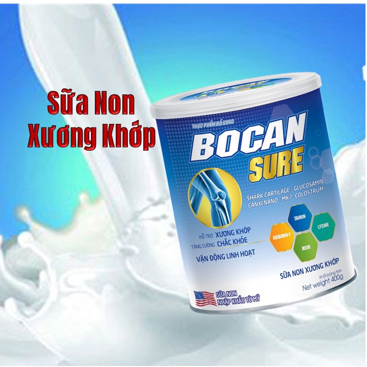 SỮA NON XƯƠNG KHỚP BOCAN SURE- tăng cường sức khỏe cơ-xương-khớp. Ngăn ngừa thoái hóa, chống loãng xương-