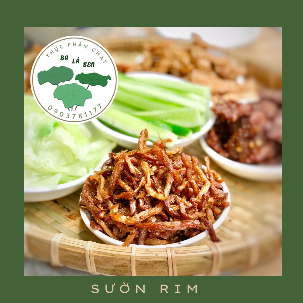 Sườn non chay rim Ba Lá Sen chế biến sẵn, bảo quản lâu 100g