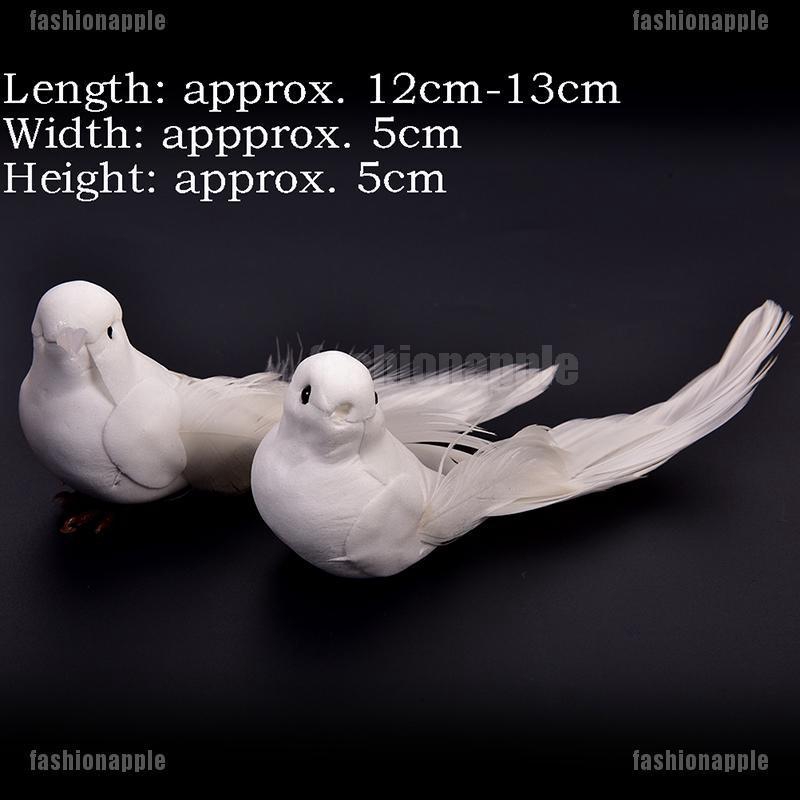 Chú Chim Bồ Câu Mini Bằng Xốp Phối Lông Vũ Màu Trắng Có Nam Châm