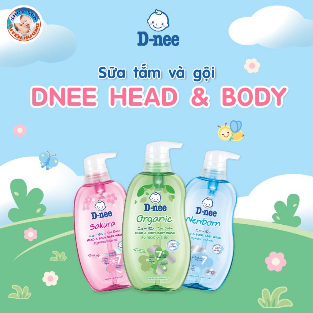 Sữa tắm gội toàn thân cho bé Dnee Pure Sakura, Baby, Organic 380ml