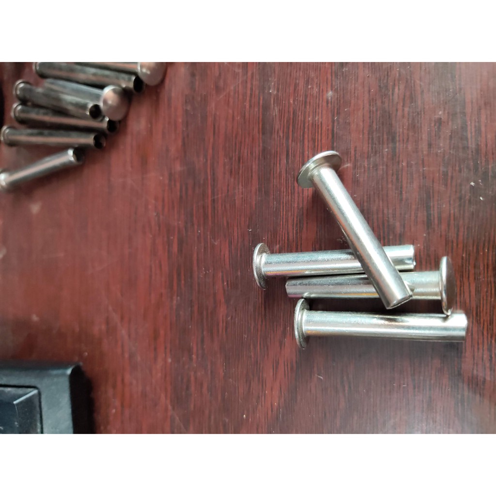 Bộ 4 cái trục đinh tán dùng thay thế bánh xe vali du lịch đường kính 6mm độ dài 36mm thường dùng thay bánh xe đơn