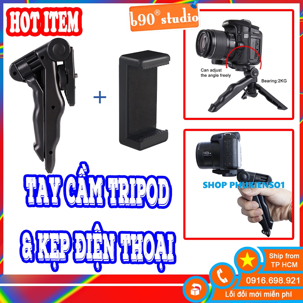 GIÁ SỈ  Giá đỡ 3 chân kiêm tay cầm Camera Gopro Máy ảnh Điện thoại Có Thể Gập Lại gọn nhẹ tiện dụng