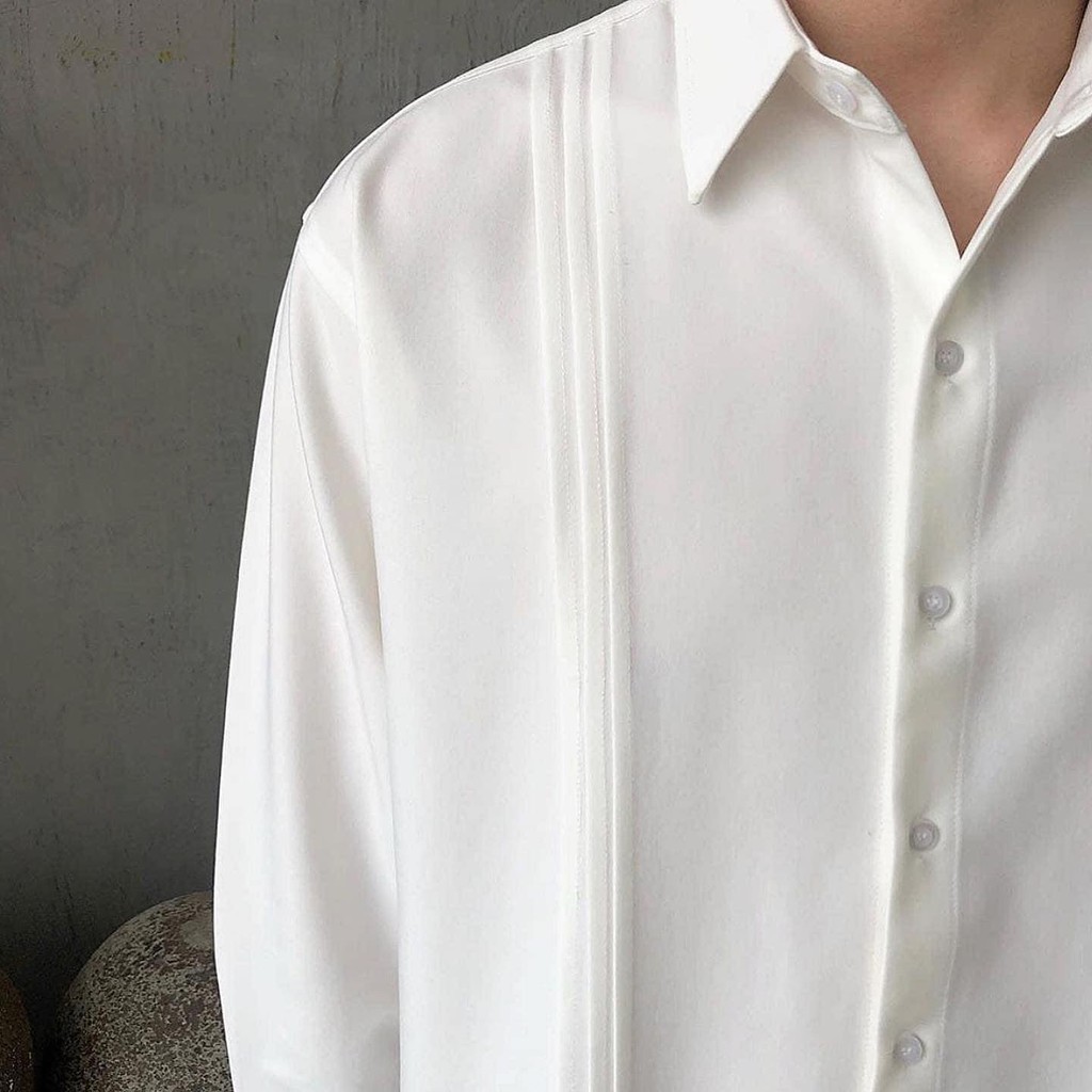 SƠ MI BASIC TRẮNG ĐEN TAY DÀI PHỐI LAI DẬP THỜI TRANG MR SMILE 99 SHOP | BigBuy360 - bigbuy360.vn