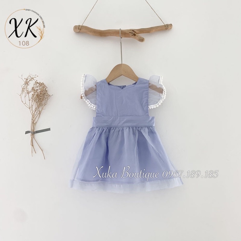 Váy Bé Gái VIRGIL KIDS Váy Cánh Tiên Màu Xanh Cực Xinh, Hàng Quảng Châu Cao Cấp Cho Bé 1 - 5 tuổi [Ảnh Thật]