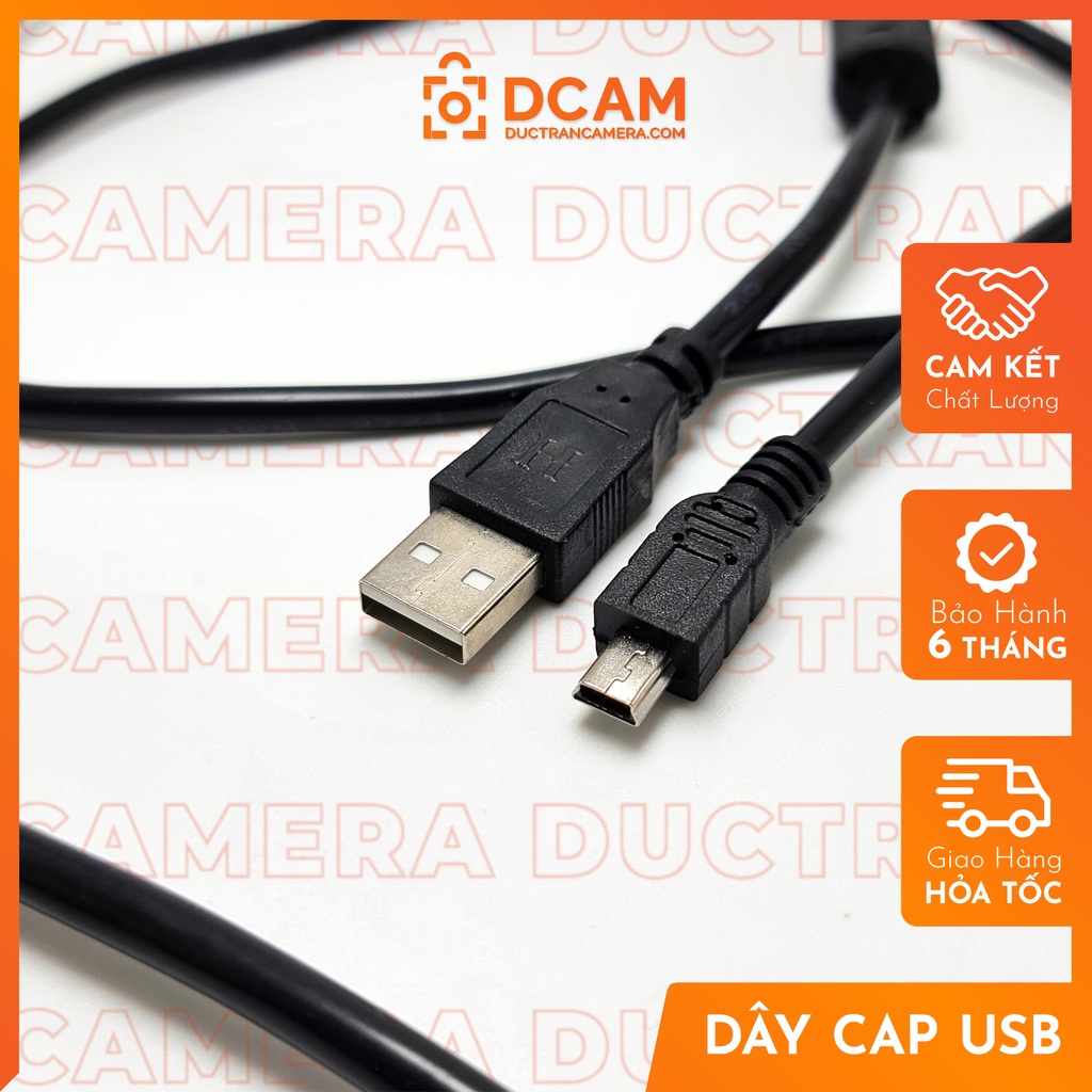 Dây cap USB máy ảnh loại tốt có tụ chống nhiễu - Kết nối máy ảnh với máy tính