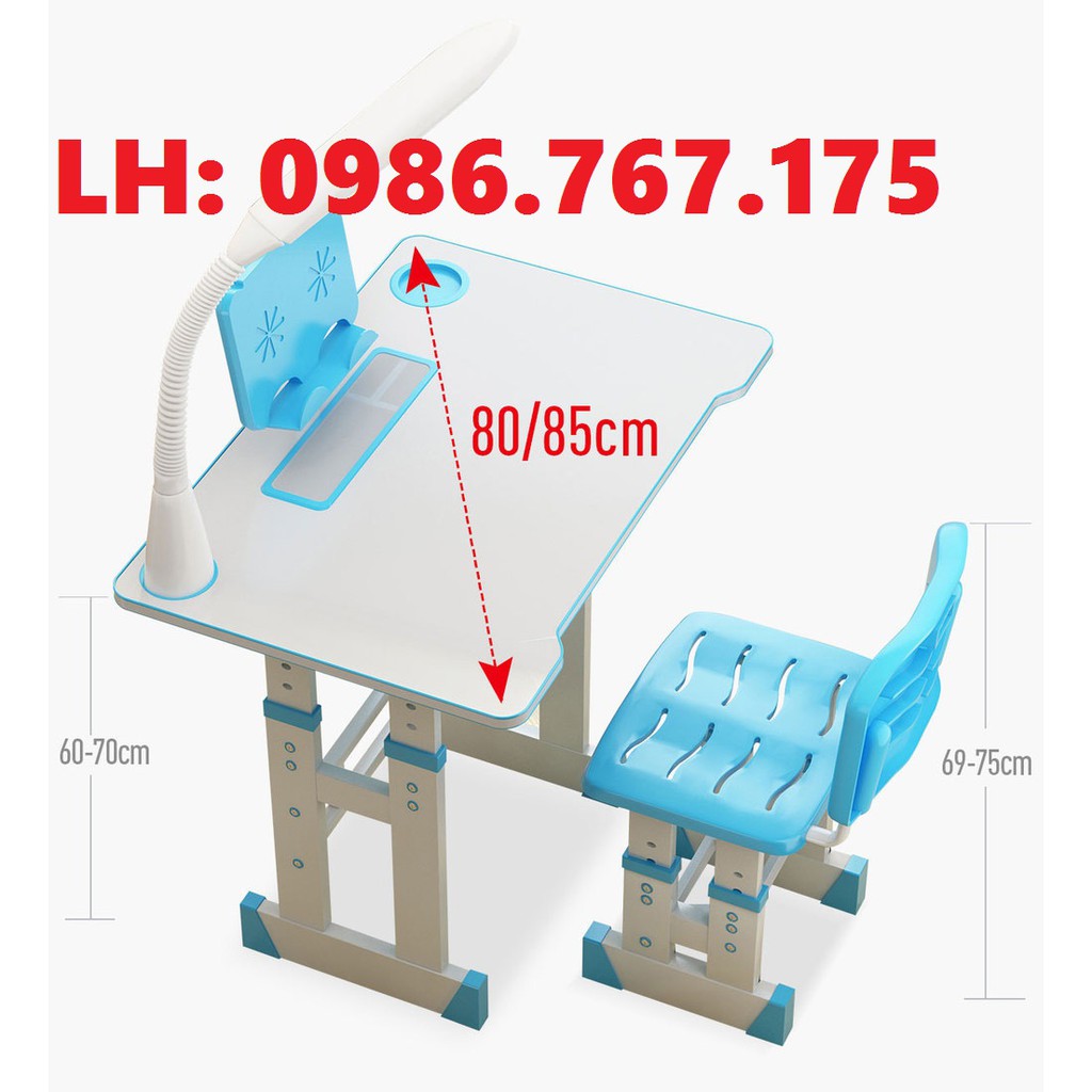 Bàn học sinh chống gù lưng, điều chỉnh độ cao, chống cận thị bản tiêu chuẩn, tặng chống cằm, đèn led