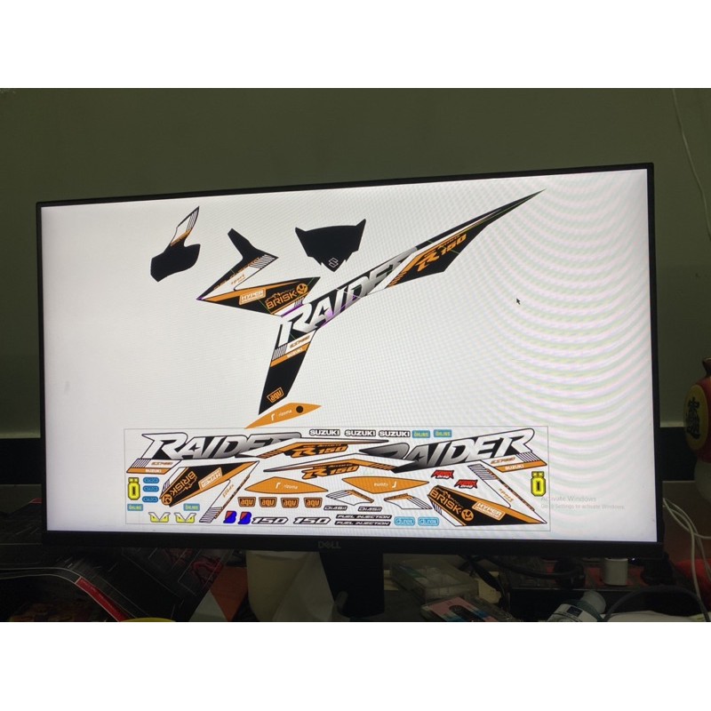 Tem rời xe Raider Fi đỏ đen in 3 lớp ko bay màu