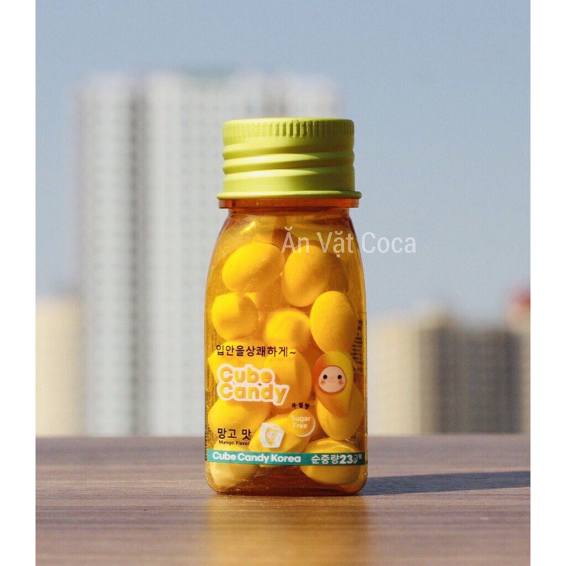 Kẹo Cube Candy The Mát Thơm Miệng Hàn Quốc 23g, Dưa hấu, tăng lực, chanh, đào,....