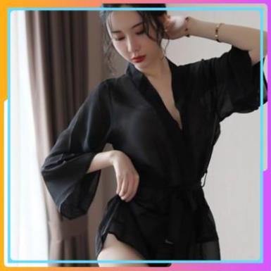 Áo Choàng Đi Biển Kiểu Dáng Kimono Kèm Đai Thắt Eo Chất Voan Cát Xuyên Thấu, Áo Choàng Ngủ Sexy Cosplay - ACVT005 | BigBuy360 - bigbuy360.vn