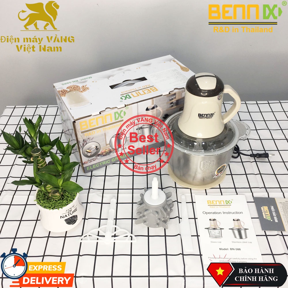 Máy xay thịt xay thực phẩm Benix Thái Lan BN558 dung tích lớn 3 lít