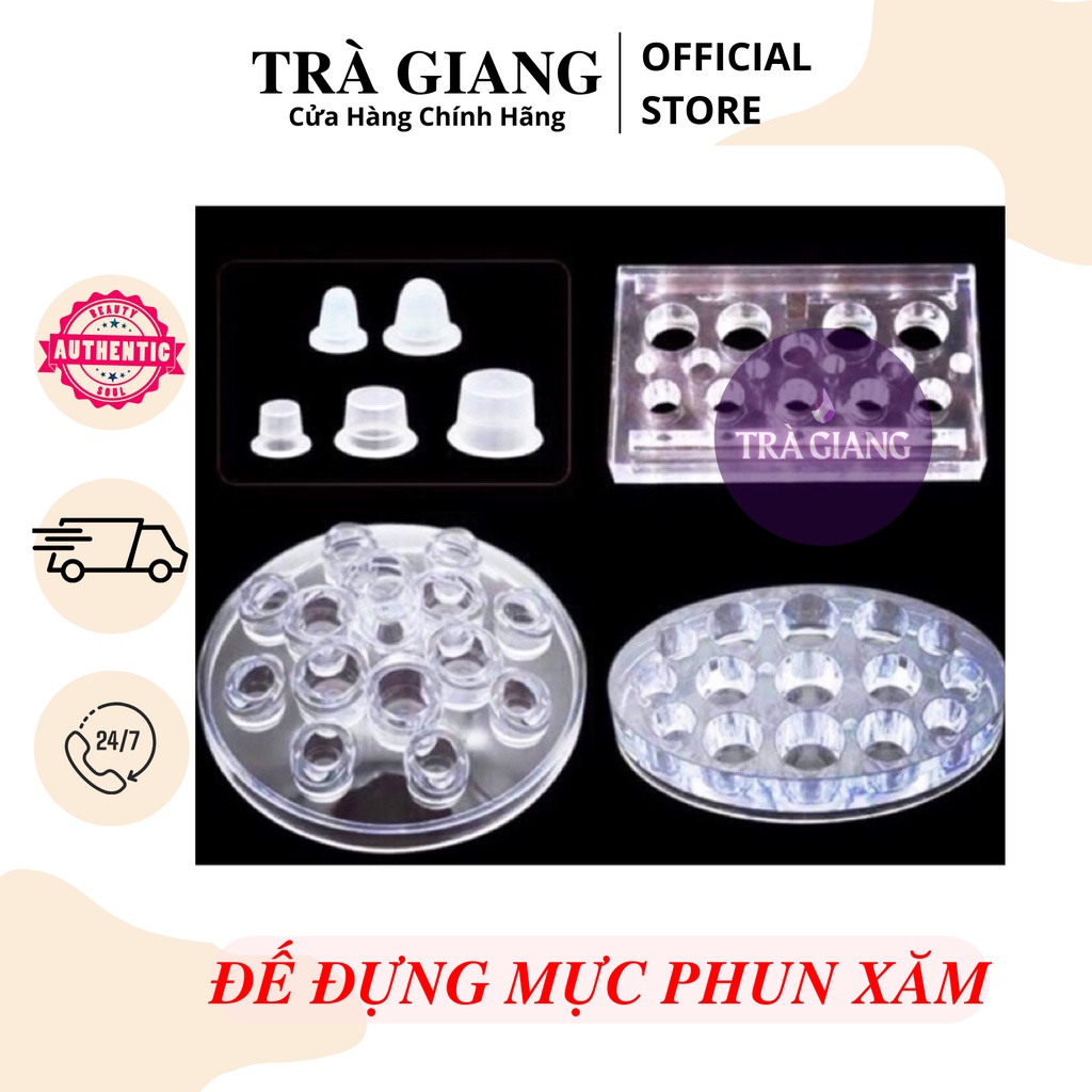 ĐẾ MICA ĐỰNG CHUM MỰC PHUN XĂM HÌNH BẦU DỤC/TRÒN