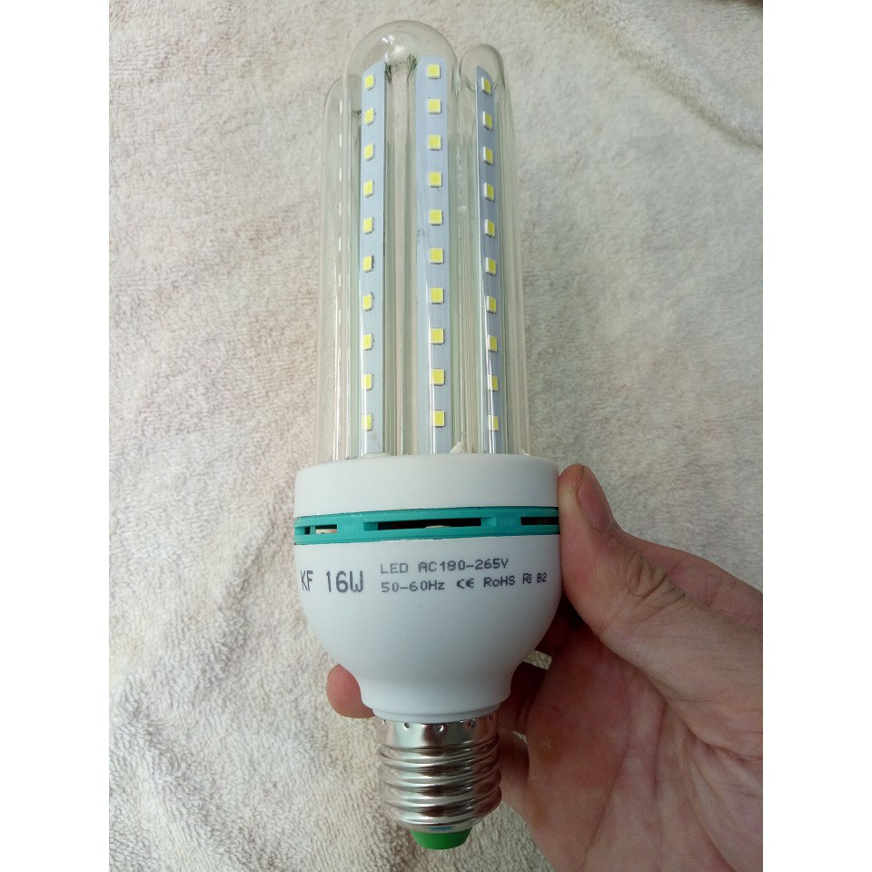 Bóng Đèn LED chữ U tiết kiệm điện 5w, 12w, 16w, 36w dùng đuôi xoáy E27 (Ánh sáng trắng)