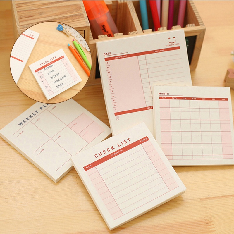 Set 60 Tờ Giấy Ghi Chú Lên Kế Hoạch Hàng Tuần Tiện Dụng