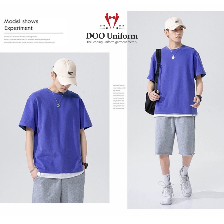 [DOO T-SHIRT] Áo Thun Màu Tím Uniex Nam (Cotton 65/35)