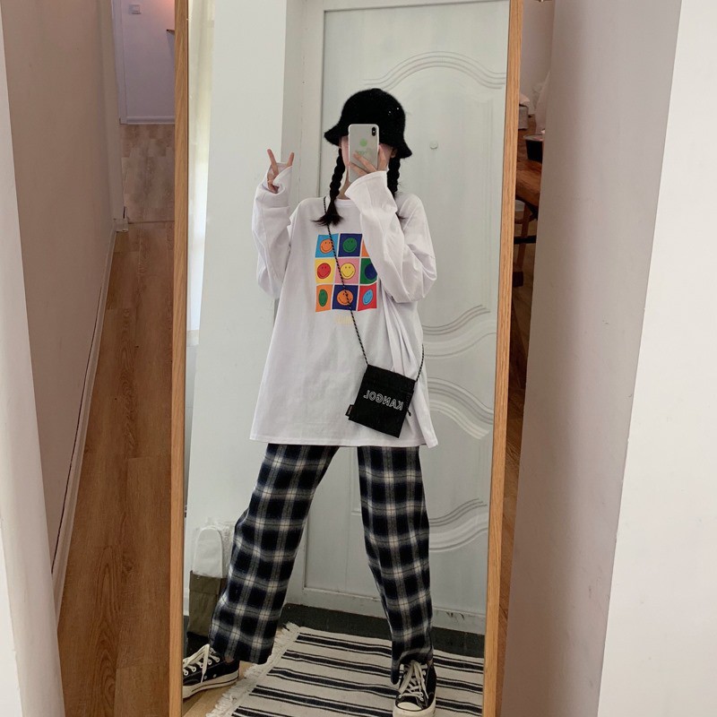 Quần caro kẻ sọc ống rộng  basic nam nữ style hàn quốc | BigBuy360 - bigbuy360.vn