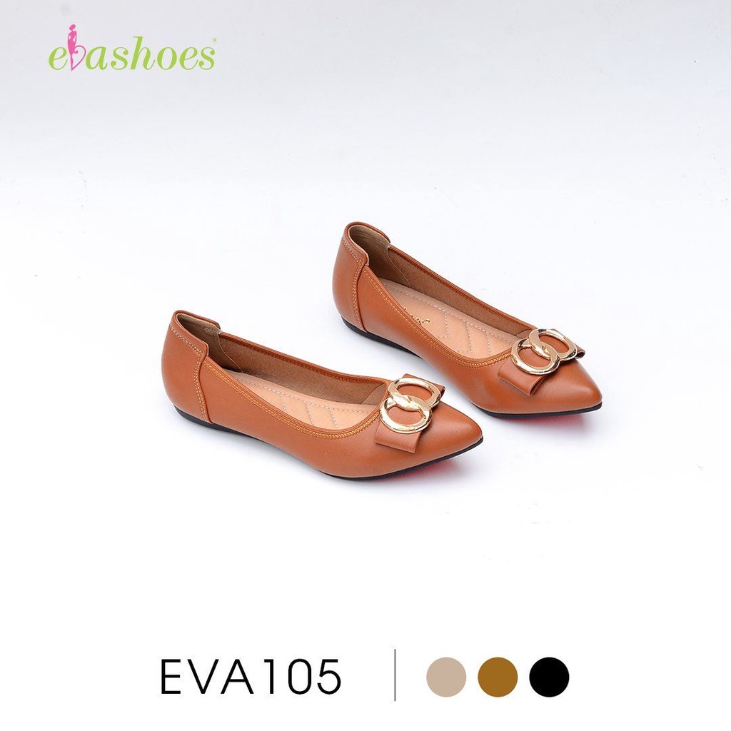 Giày Búp Bê Mũi Nhọn Phối Khóa Evashoes - EVA105