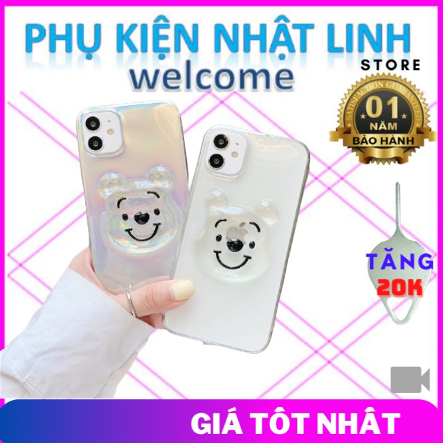 Ốp lưng iphone Auto Gấu Nổi 3D 12 pro max,12,12 pro,11 pro max,11 pro,7 plus,7,xs max,8g,