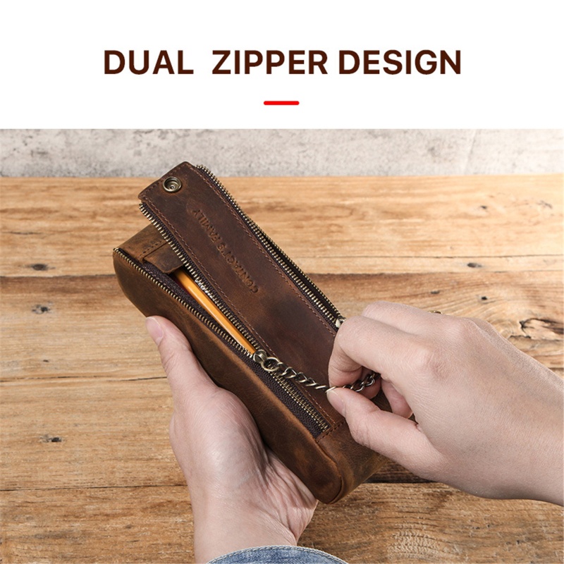 Túi Đựng Bút Bằng Da Phong Cách Retro Cho Học Sinh