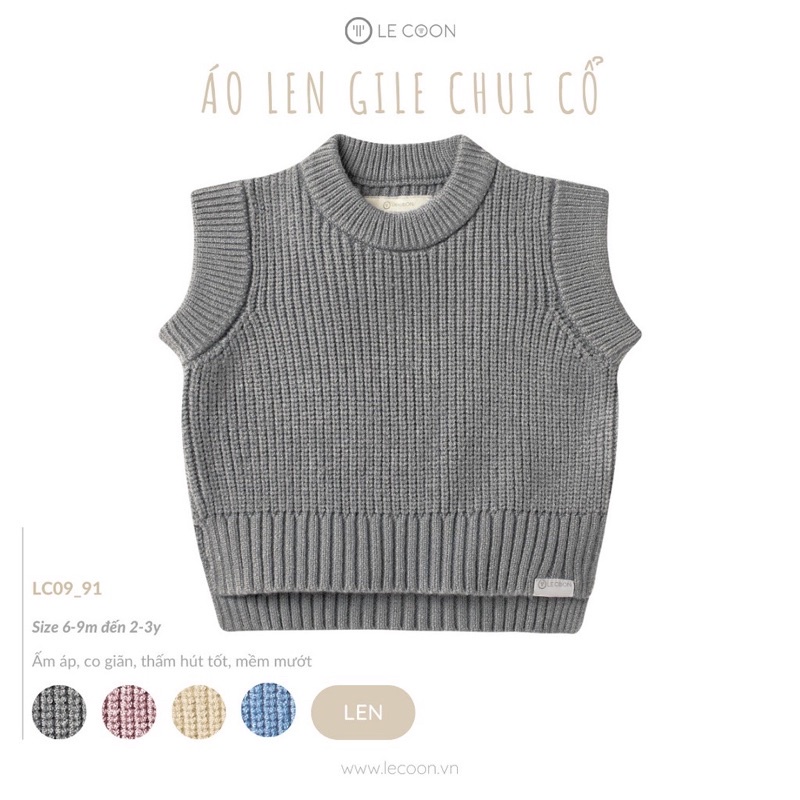 Le coon LC0991 áo len gile chui cổ cho bé