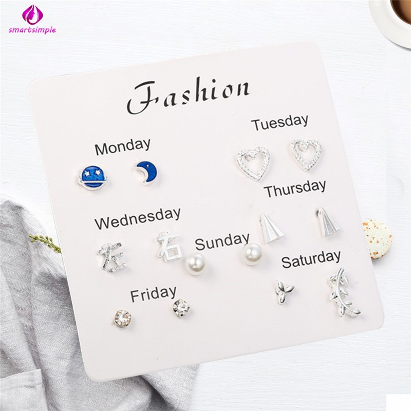 Set 7 Đôi Bông Tai Thời Trang Nữ