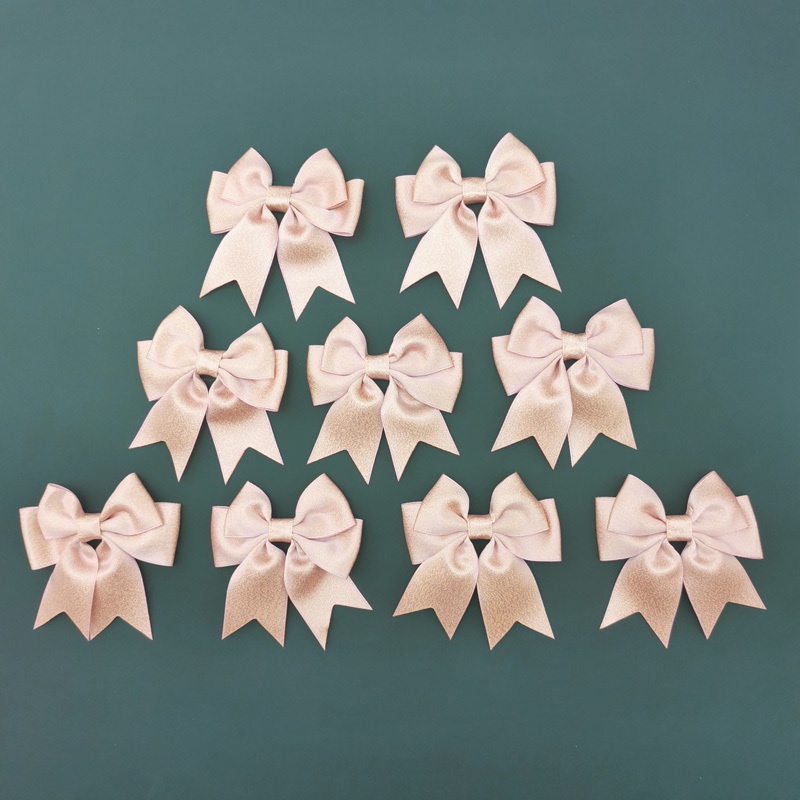 Set 15 Nơ Ruy Băng satin 7cmX7cm Màu Vàng Hồng Làm Đồ Thủ Công Đa Ứng Dụng