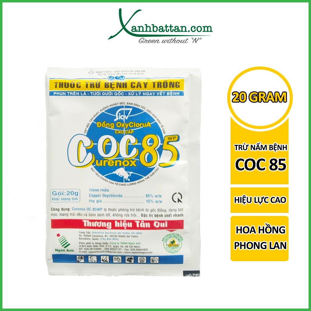 COC 85 Trừ nấm bệnh cho cho cây trồng 20 gram