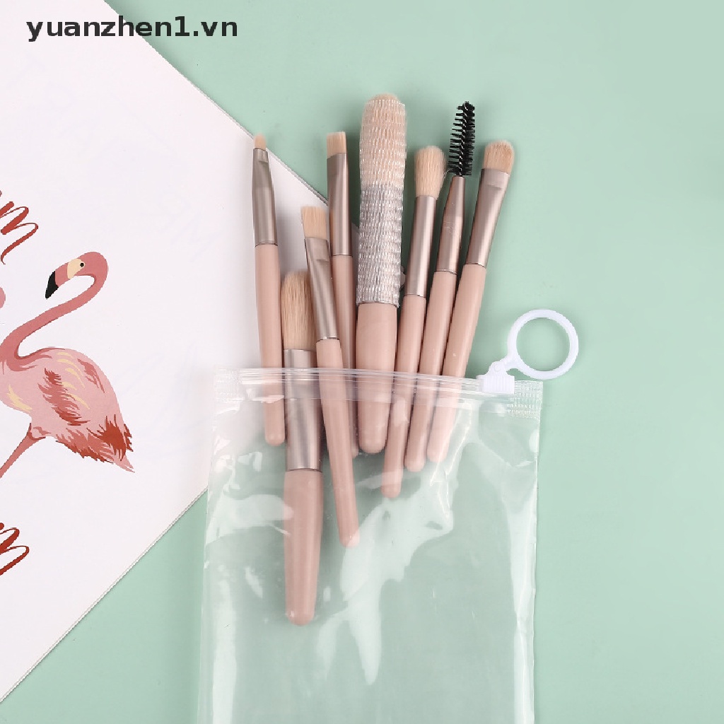 [Hàng Mới] Set 8 Cọ Trang Điểm Nhỏ Gọn Và Mềm Mại Tiện Dụng Khi Đi Du Lịch