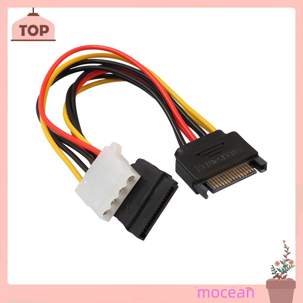 Dây Cáp Nguồn 15pin Sata Male Sang 4pin Ide Molex Female + Sata Female