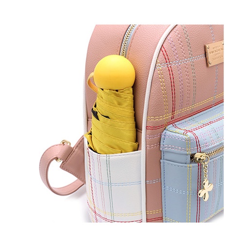 Balo da PU CHUWANGLIN kẻ sọc caro thời trang cho nữ