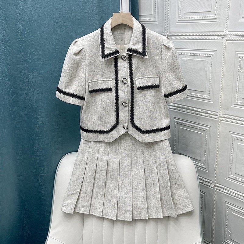 Sét Dạ Tiểu Thư Chân Váy Xếp Li JARI-CLOTHES Bigsize Ngắn