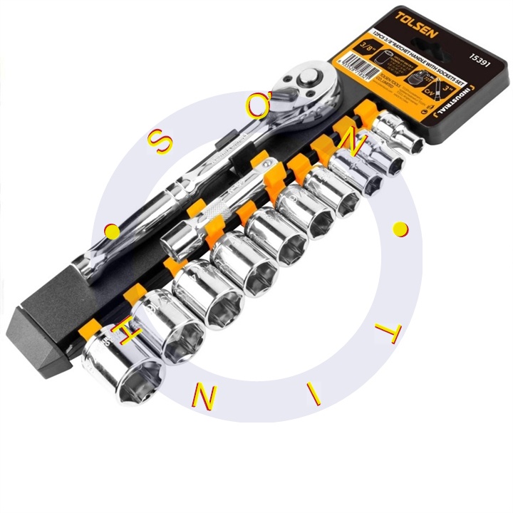 BỘ TUÝP 12 MÓN 3/8 HỆ INCH CÔNG NGHIỆP TOLSEN 15391