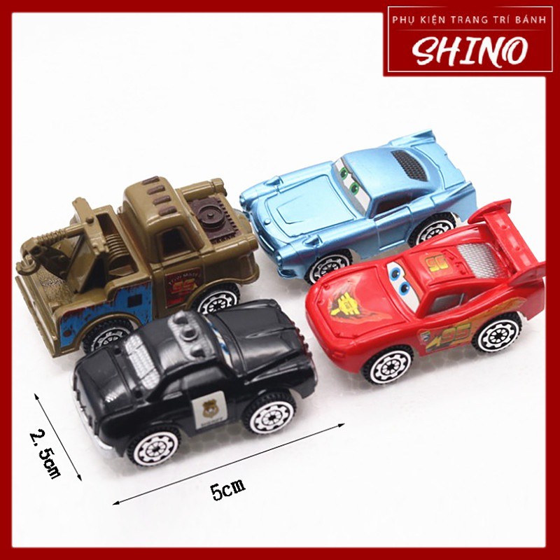 Đồ chơi xe nhân vật Car trang trí bánh (set 4 xe)