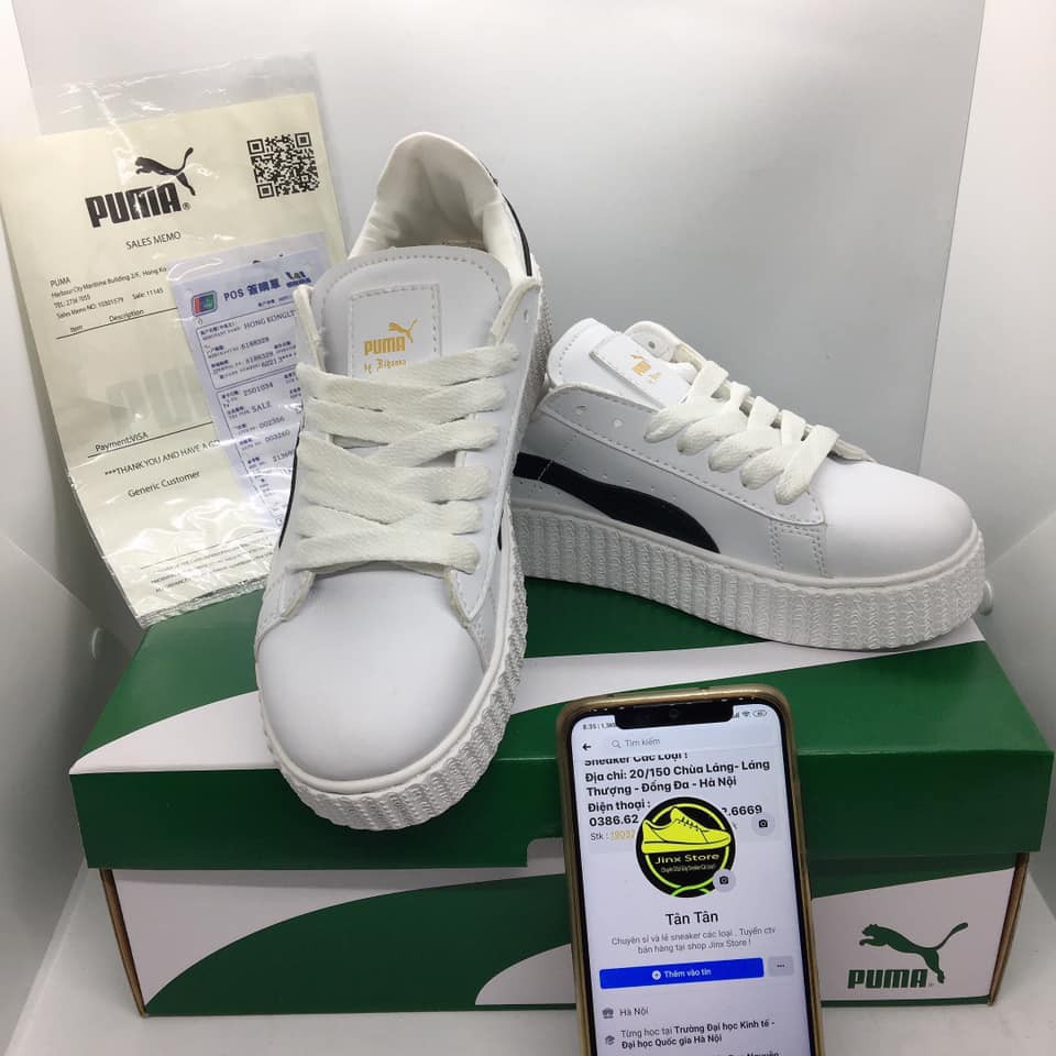 [Hot trend-Freeship] Giày thể thao Puma trắng kẻ đen cao cấp Jinx Store | BigBuy360 - bigbuy360.vn